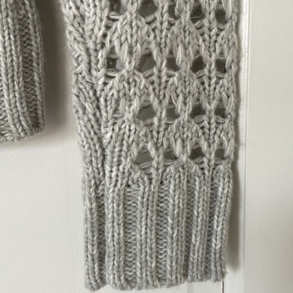 NWT FULL TILT sweater size S grey crochet longsleeve crewneck knit - Picture 3 of 6